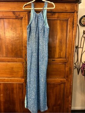 Scala Blue Sequin Maxi Dress